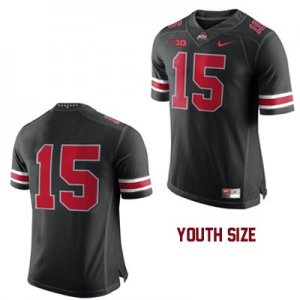 Youth NCAA Ohio State Buckeyes Only Number #15 College Stitched Authentic Nike Black Football Jersey JB20E21ZE